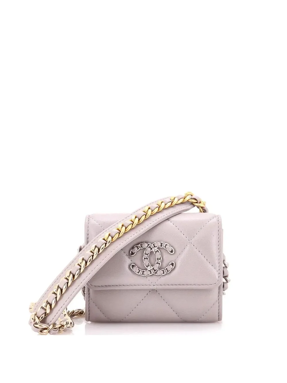 Chanel 19 Card Holder On Chain Quilted #342440C20B
